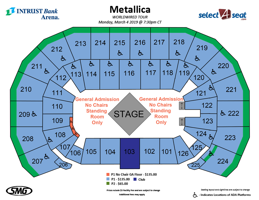 Seating Charts Events & Tickets INTRUST Bank Arena